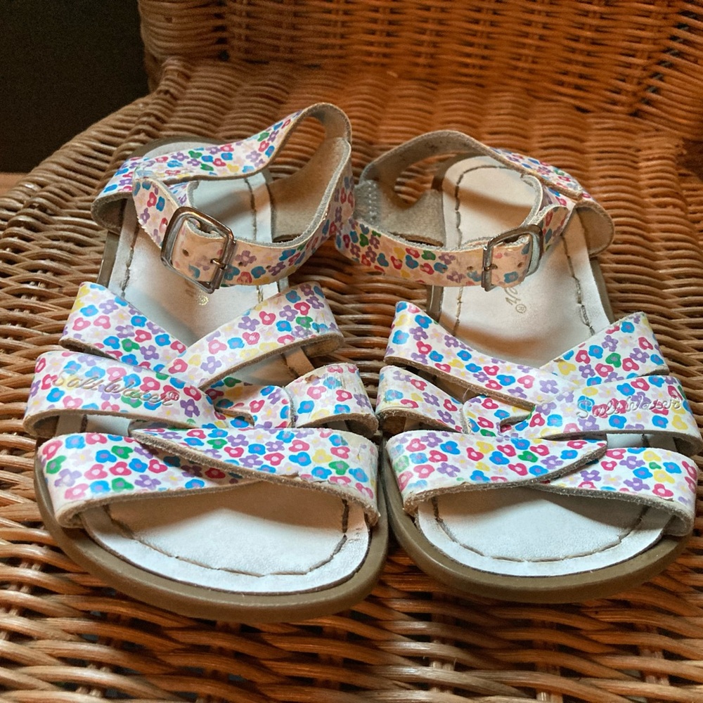 Spring Floral Salt Water Sandals for girls - size 13